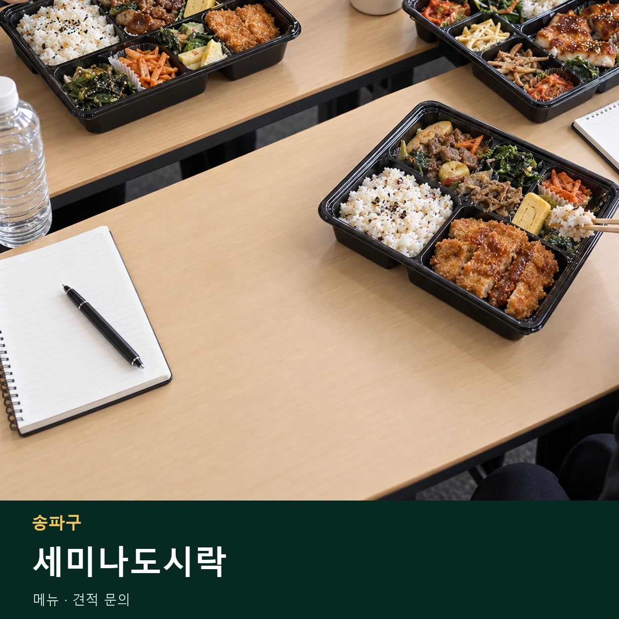 송파구 세미나도시락 메뉴와 주문 목적 안내 이미지