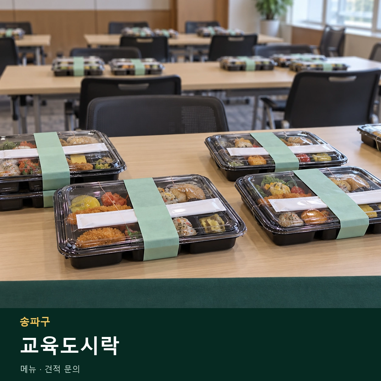 송파구 교육도시락 메뉴와 주문 목적 안내 이미지